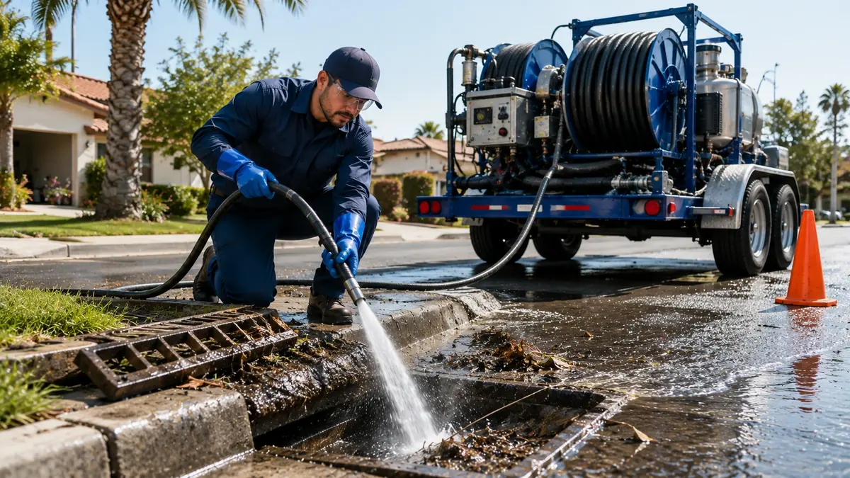 Storm Drain Hydro Jet Cleaning in Encino